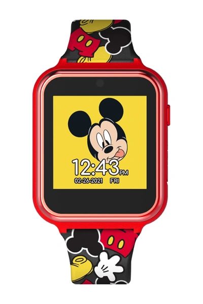 Accutime Kids' Itime Mickey Mouse Interactive Smart Watch In Red