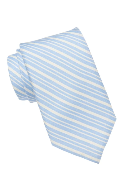 Vineyard Vines Varsity Stripe Silk Tie In Light Blue