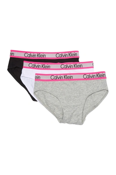 Calvin Klein Kids' Logo Bikini Panties In Blk/hg/cwt