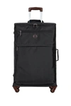 Bric's Luggage 30" Nylon Spinner With Frame Suitcase In Black With Brown