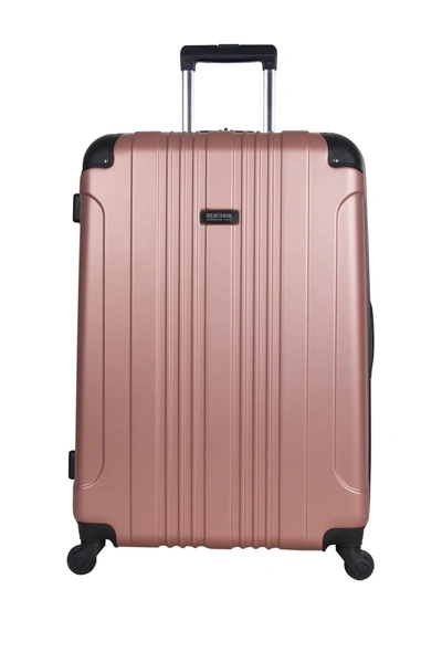 Kenneth Cole Reaction Out Of Bounds 28-inch Check-size Durable Hardshell Spinner Luggage In Rose Gold