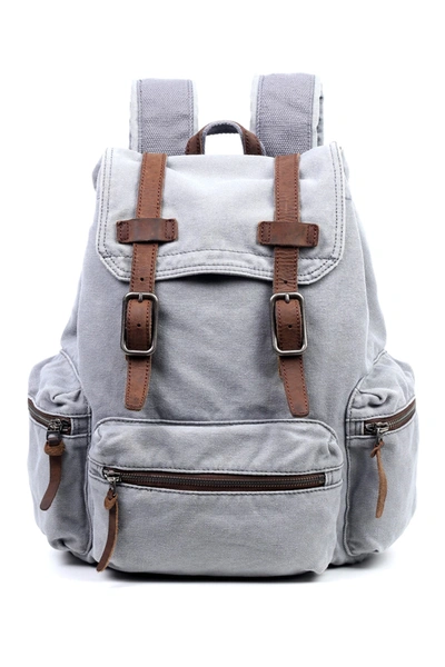 Tsd Silent Trail Canvas Backpack In Grey