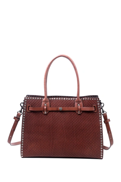 Old Trend Westland Leather Satchel Bag In Stone