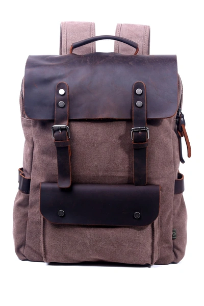 Tsd Valley Hills Canvas Backpack In Brown