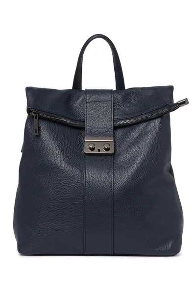 Giulia Massari Leather Backpack In Dark Blue