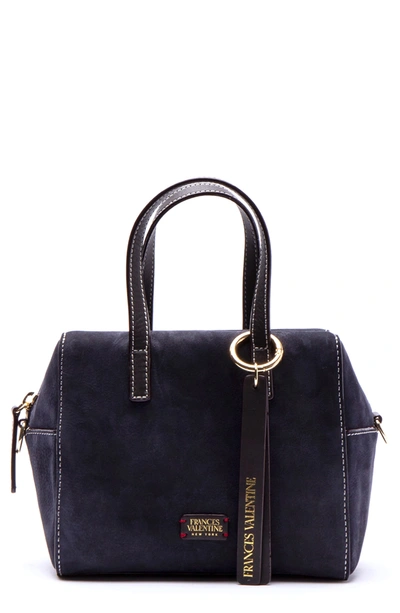 Frances Valentine Sabrina Nubuck Satchel In Navy/choc