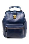 Old Trend Leather Convertible Doctor Backpack In Navy