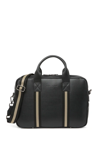 Maison Heritage Leather Document Holder Briefcase In Black