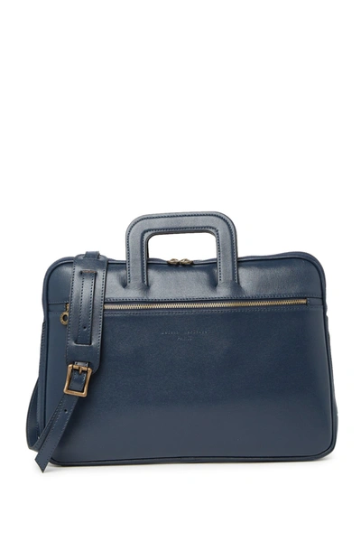 Maison Heritage Leather Document Holder In Navy