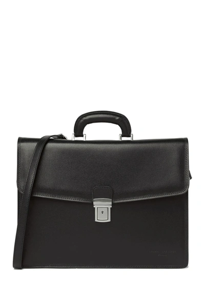 Maison Heritage Leather Briefcase In Black