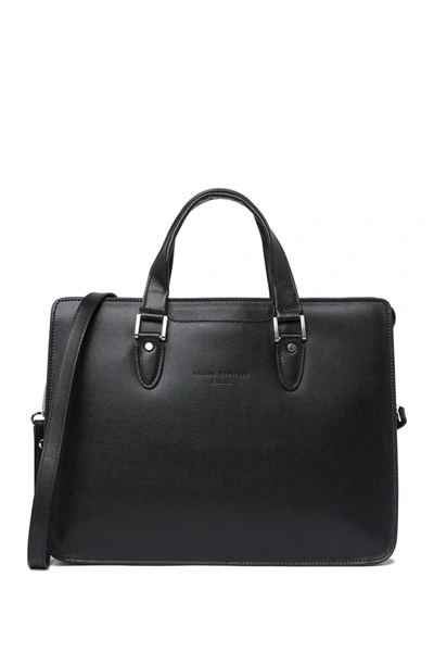 Maison Heritage Leather Briefcase Shoulder Bag In Black
