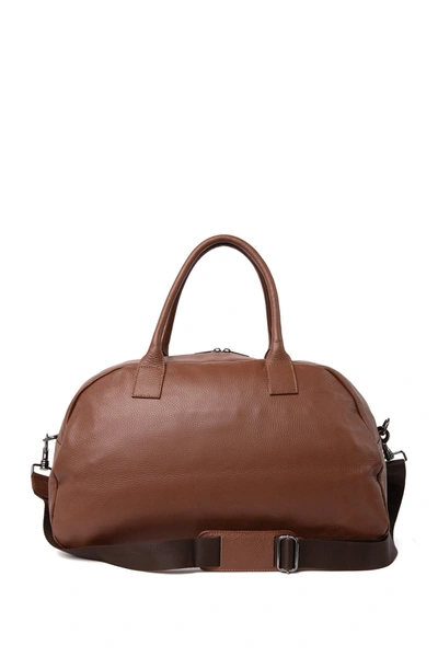 Maison Heritage Leather Weekend Bag In Brown