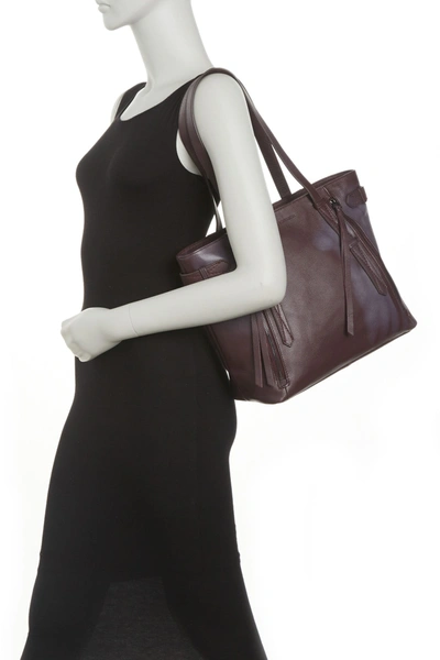 Aimee Kestenberg City Slicker Leather Tote Bag In Merlot