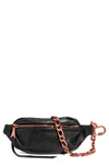 Aimee Kestenberg Tamitha Novelty Bum Bag In Black W/ Shiny Silve