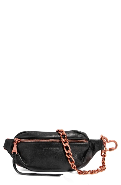 Aimee Kestenberg Tamitha Novelty Bum Bag In Black W/ Shiny Silve