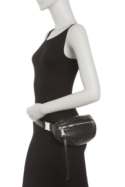 Aimee Kestenberg Milan Leather Belt Bag In Black W/ Shiny Silve
