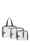 Aimee Kestenberg Chloe Transparent Tote Set In Black Patent