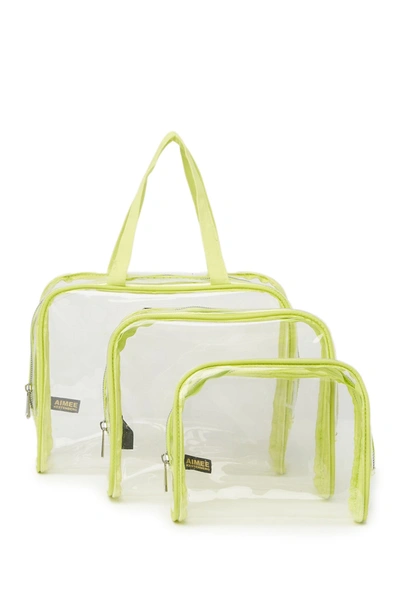 Aimee Kestenberg Chloe Transparent Tote Set In Citrine Neoprene W/