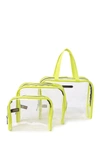 Aimee Kestenberg Chloe Transparent Tote Set In Citrine Neop W/