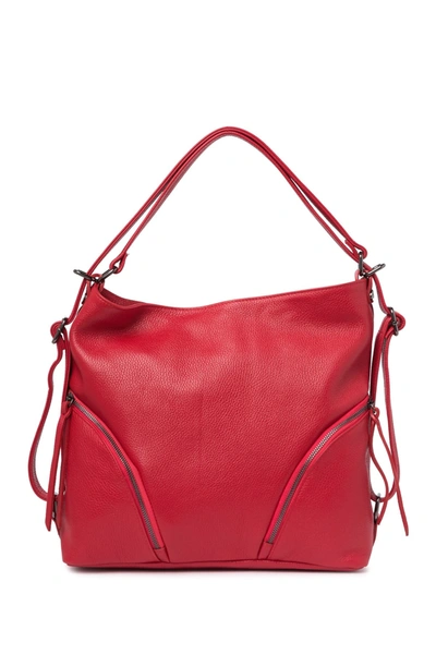Giulia Massari Leather Top Handle Shoulder Bag In Red