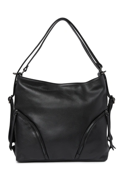 Giulia Massari Leather Top Handle Shoulder Bag In Black