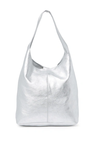 Sofia Cardoni Metallic Leather Hobo Bag In Argento ModeSens