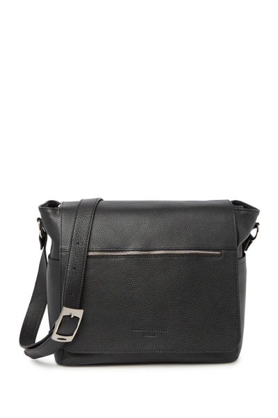 Maison Heritage Leather Shoulder Bag In Black
