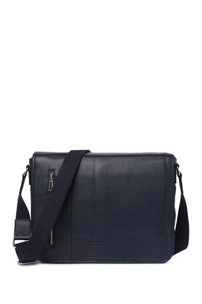 Maison Heritage Crossbody Leather Duffle Bag In Navy