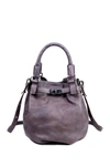 Old Trend Leather Pumpkin Bucket Bag In Grey Ombre