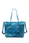 Old Trend Prism Leather Tote Bag In Turquoise