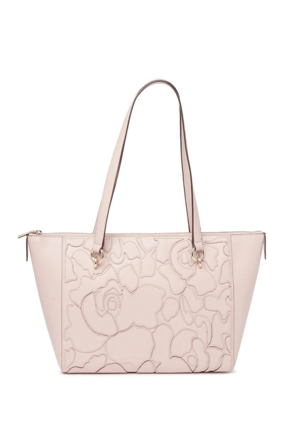 Dkny Sara Abstract Print Leather Tote Bag In Blush