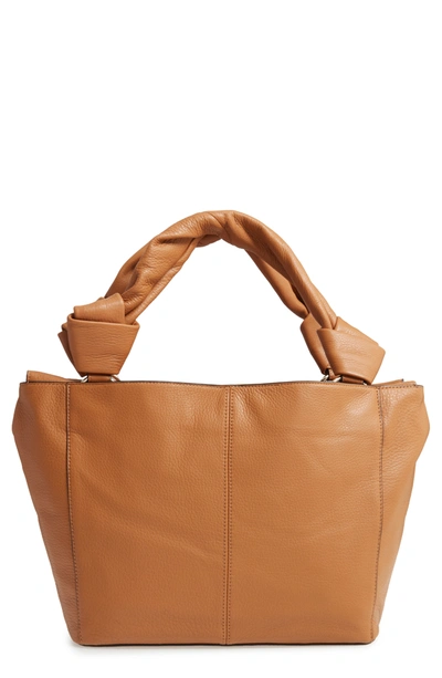 Vince Camuto Dian Pebbled Leather Tote In Light Oak