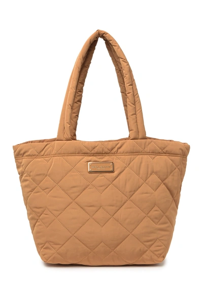 Marc Jacobs Quilted Nylon Medium Tote Bag In Brown Butter