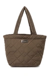 Marc Jacobs Quilted Nylon Medium Tote Bag In Ash