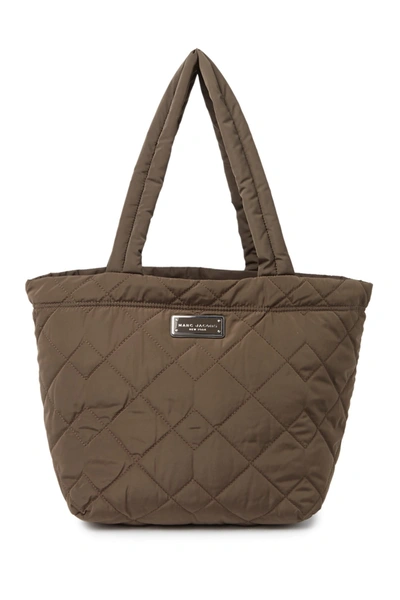 Marc Jacobs Quilted Nylon Medium Tote Bag In Ash