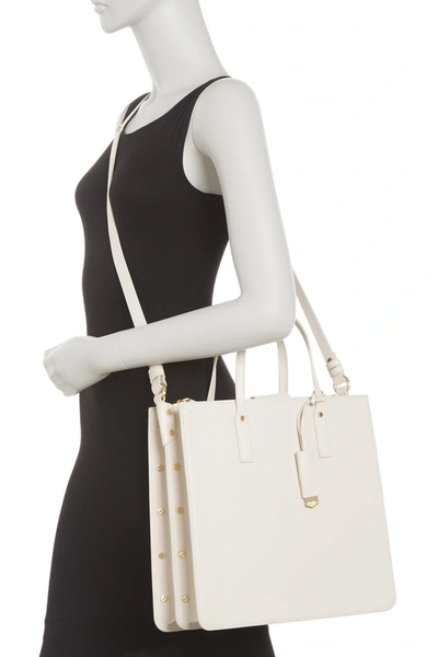 Aimee Kestenberg Mariah Triple Entry Tote Bag In White Signature Embo