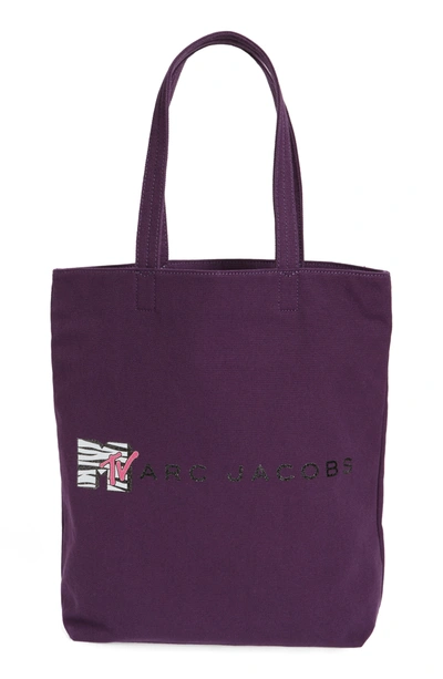 Marc Jacobs Mtv Canvas Tote In Purple Multi