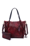 Old Trend Daisy Leather Tote Bag In Rusty Red