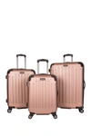 Kenneth Cole Reaction Renegade 3-piece 8-wheel Spinner Lightweight Hardside Expandable Luggage Set In Rose Gold