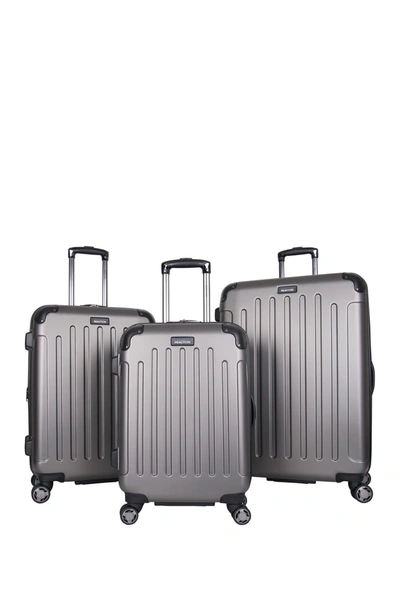Kenneth Cole Reaction Renegade 3-piece 8-wheel Spinner Lightweight Hardside Expandable Luggage Set In Silver