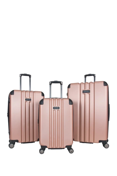 Kenneth Cole Reaction 3-piece 4-wheel Spinner Lightweight Luggage Set In Rose Gold