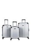 Kenneth Cole Reaction 3-piece 4-wheel Spinner Lightweight Luggage Set In Charcoal