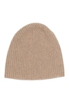 Portolano Cashmere Ribbed Beanie In L Nile Brn