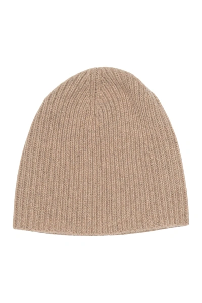 Portolano Cashmere Ribbed Beanie In L Nile Brn