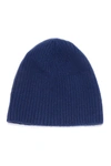 Portolano Cashmere Ribbed Beanie In Sugar Blue