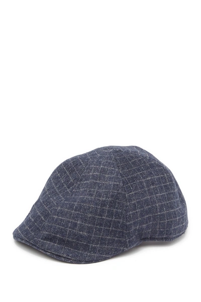 San Diego Hat Plaid Flannel News Boy Cap In Navy