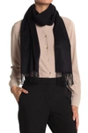 Hickey Freeman Cashmere Fringe Scarf In 001blk