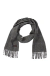 Hickey Freeman Glen Plaid Cashmere Scarf In Grey/black