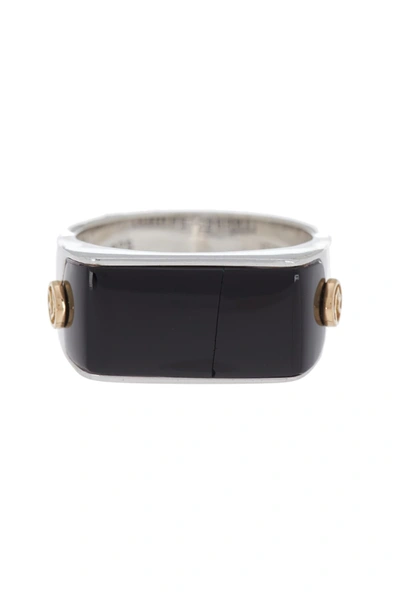 Effy Sterling Silver & 18k Yellow Gold Only Inlay Band Ring In Black