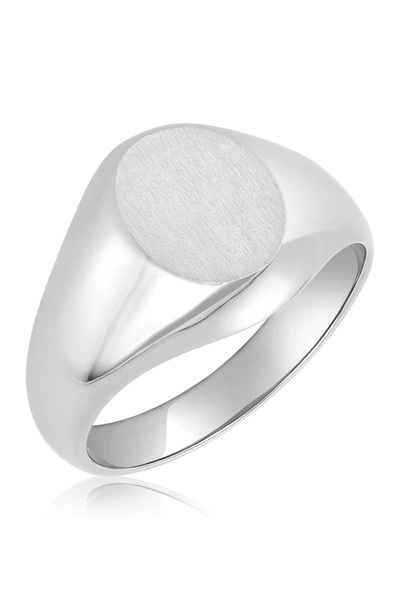 Adornia Silver Oval Signet Ring
